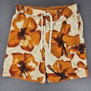 Breakwater Board Shorts Mens Medium Floral Hawaiian Pattern Beach Pool Cruise